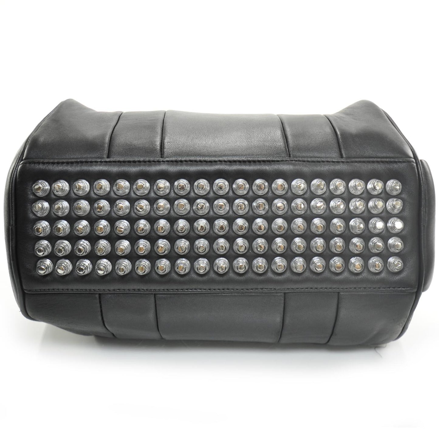 Leather Resin Rivet Rocco Duffel Bag Black