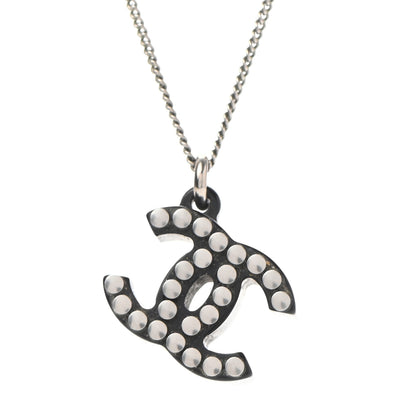 Chanel Resin Metal Studded CC Necklace Black 4 of 6