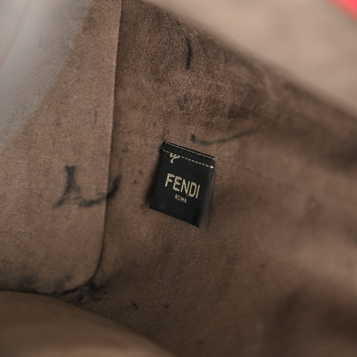 Fendi Vitello Grace F is Fendi Bi-Color FF 1974 Embossed Grande Mon Tresor Bucket Bag Maya Black Fragola 6 of 12