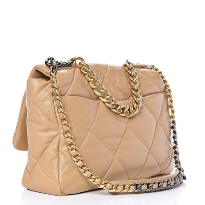 Chanel Lambskin Quilted Maxi 19 Flap Dark Beige 3 of 11