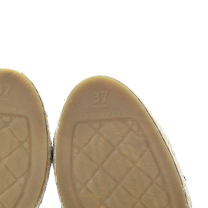 Chanel Tweed Patent Goatskin Sequin CC Espadrilles 37 Black 6 of 12
