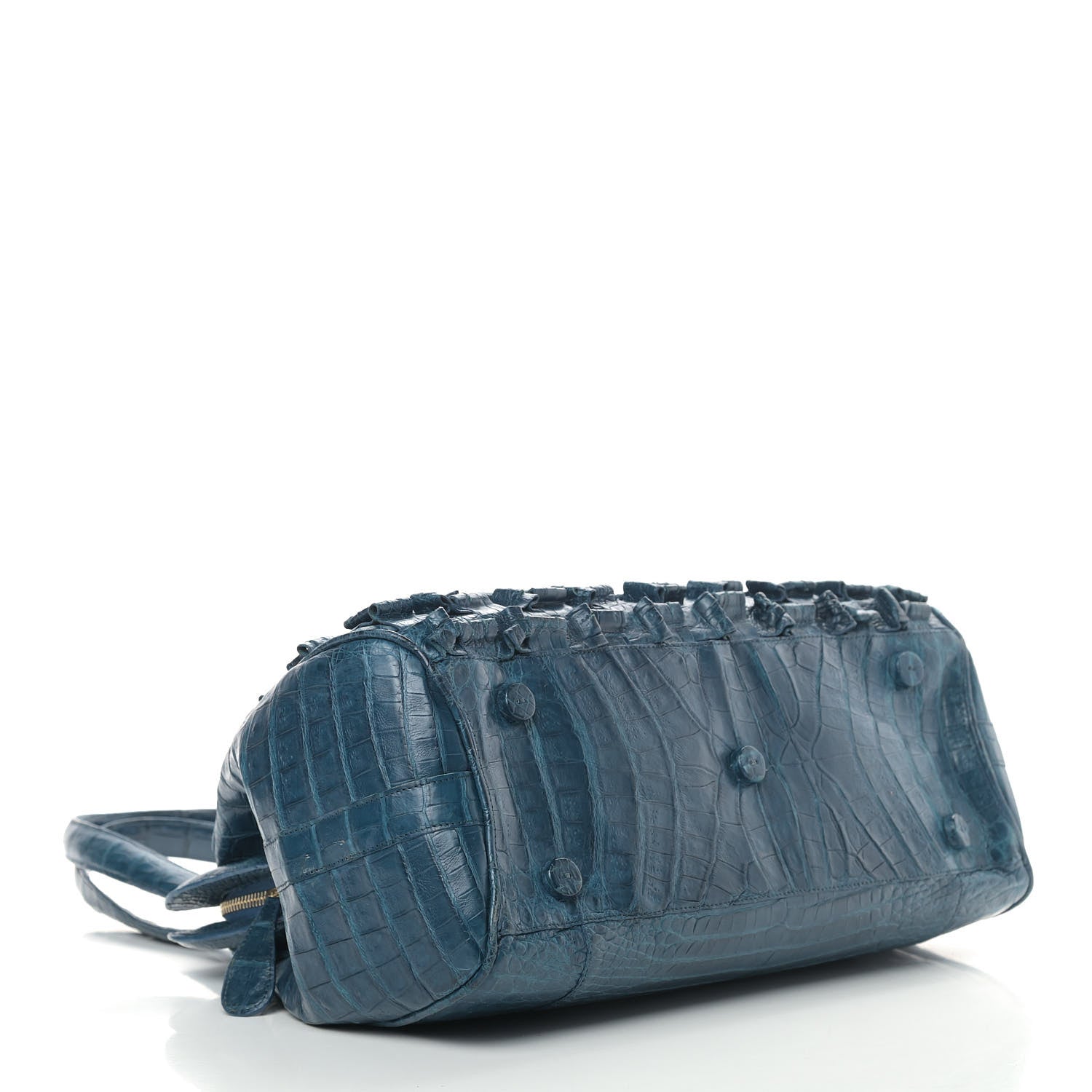 Nancy Gonzalez Crocodile Woven Satchel Blue 4 of 11