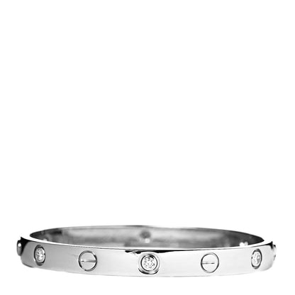 Cartier 18K White Gold 6 Diamond LOVE Bracelet 16 1 of 6