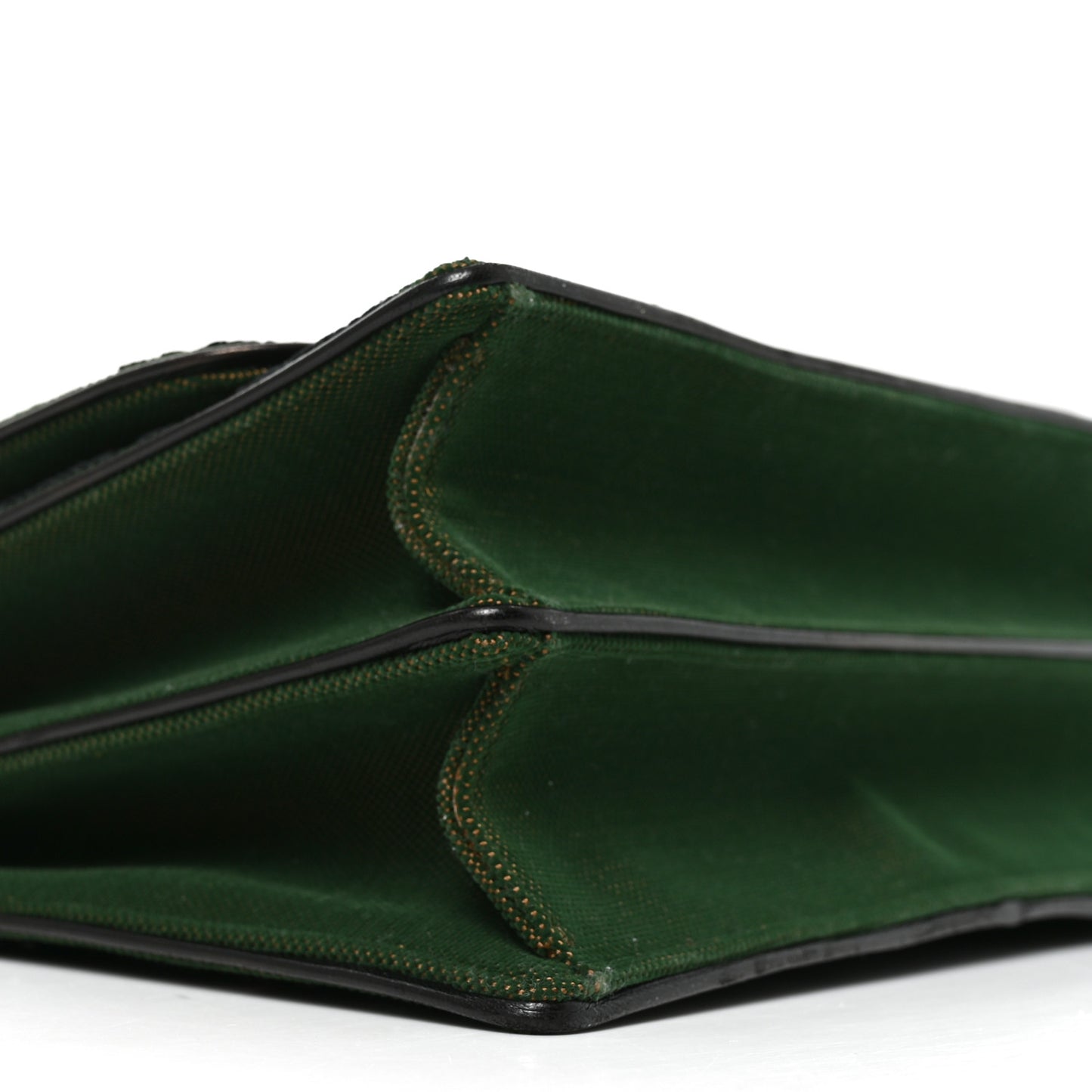 Velvet Oblique Diorama Satchel Black Green Pink