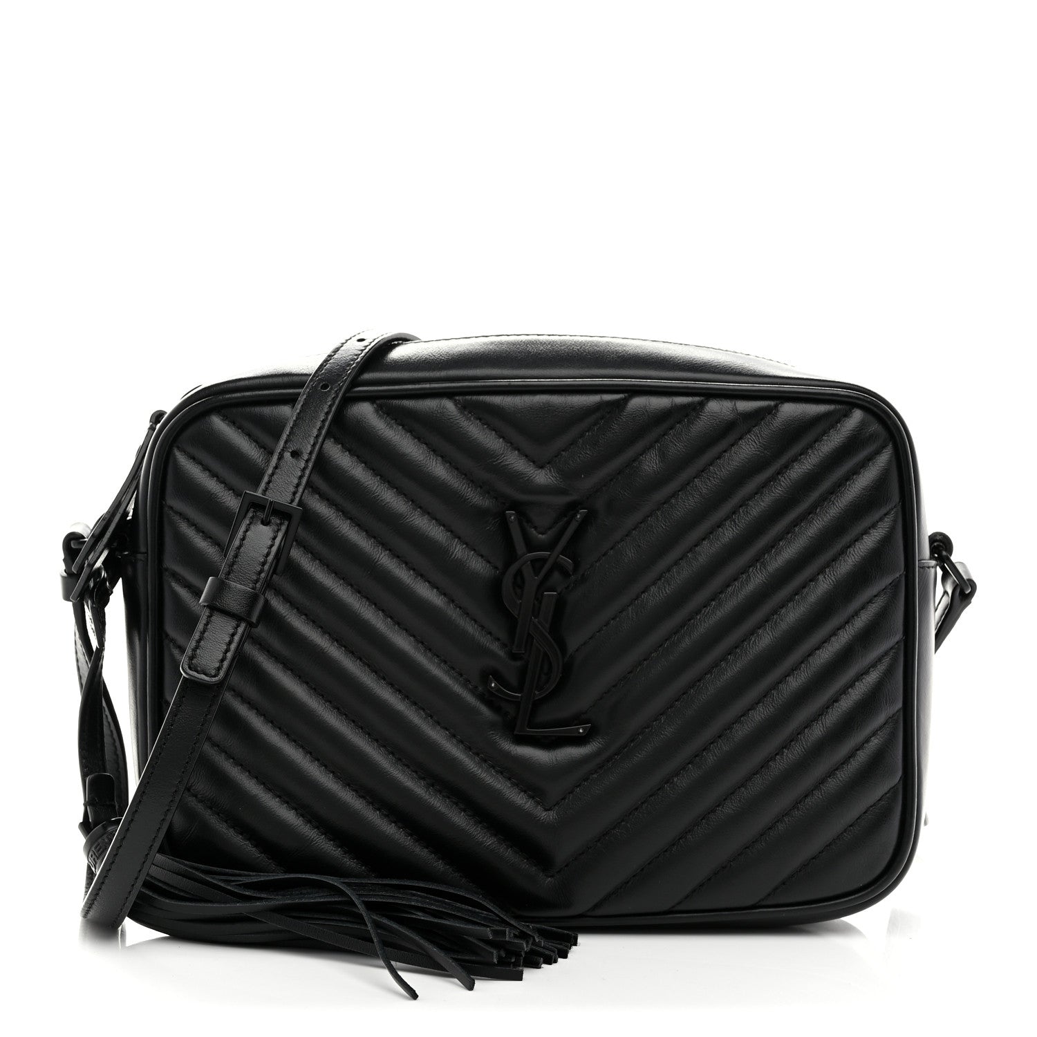 Saint Laurent Calfskin Matelasse Monogram Monochrome Lou Camera Bag Black 1 of 10