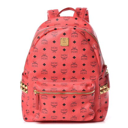 MCM Visetos Medium Side Stud Stark Backpack Coral 1 of 20