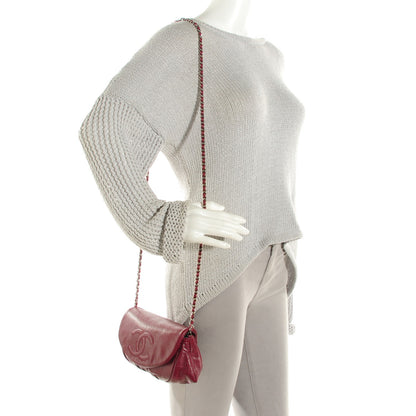 Chanel Caviar Half Moon Wallet On Chain WOC Dark Red 2 of 8