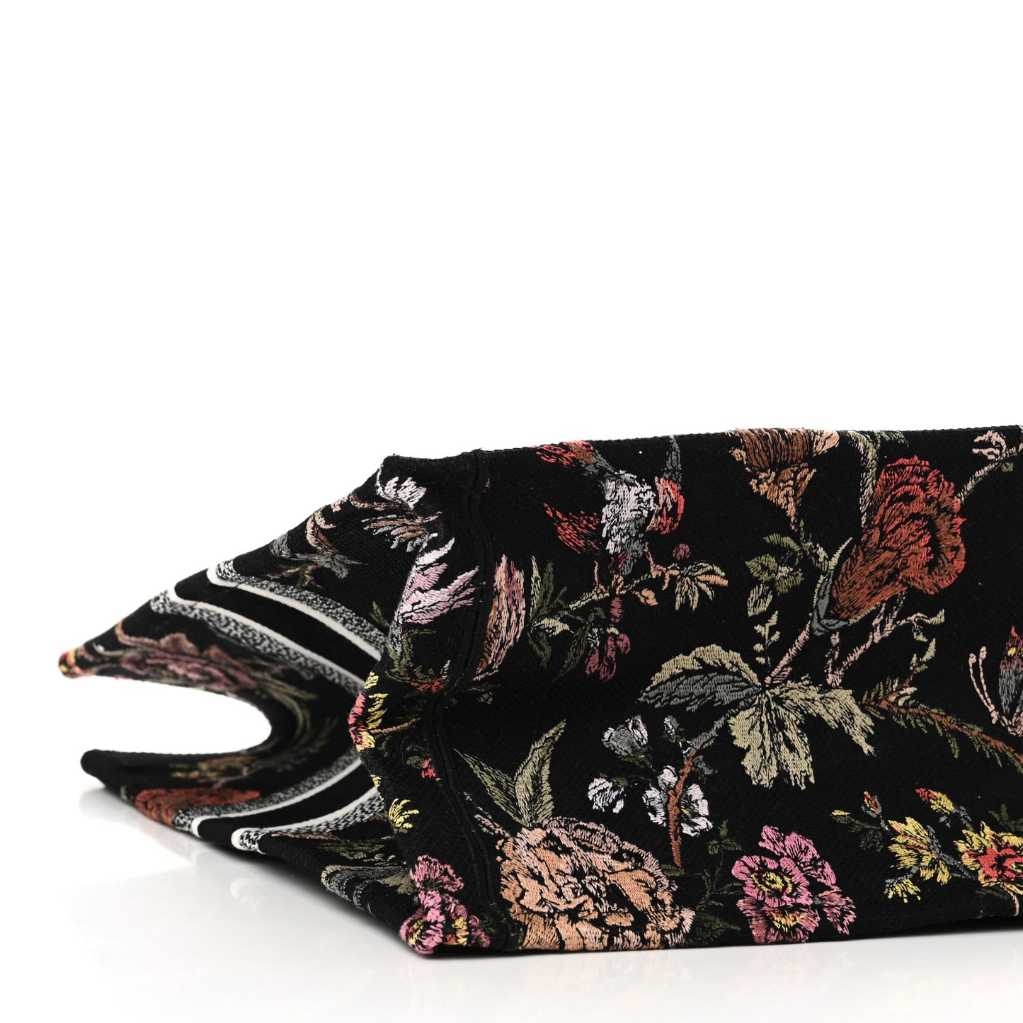 Canvas Embroidered Large Book Tote Black Multicolor