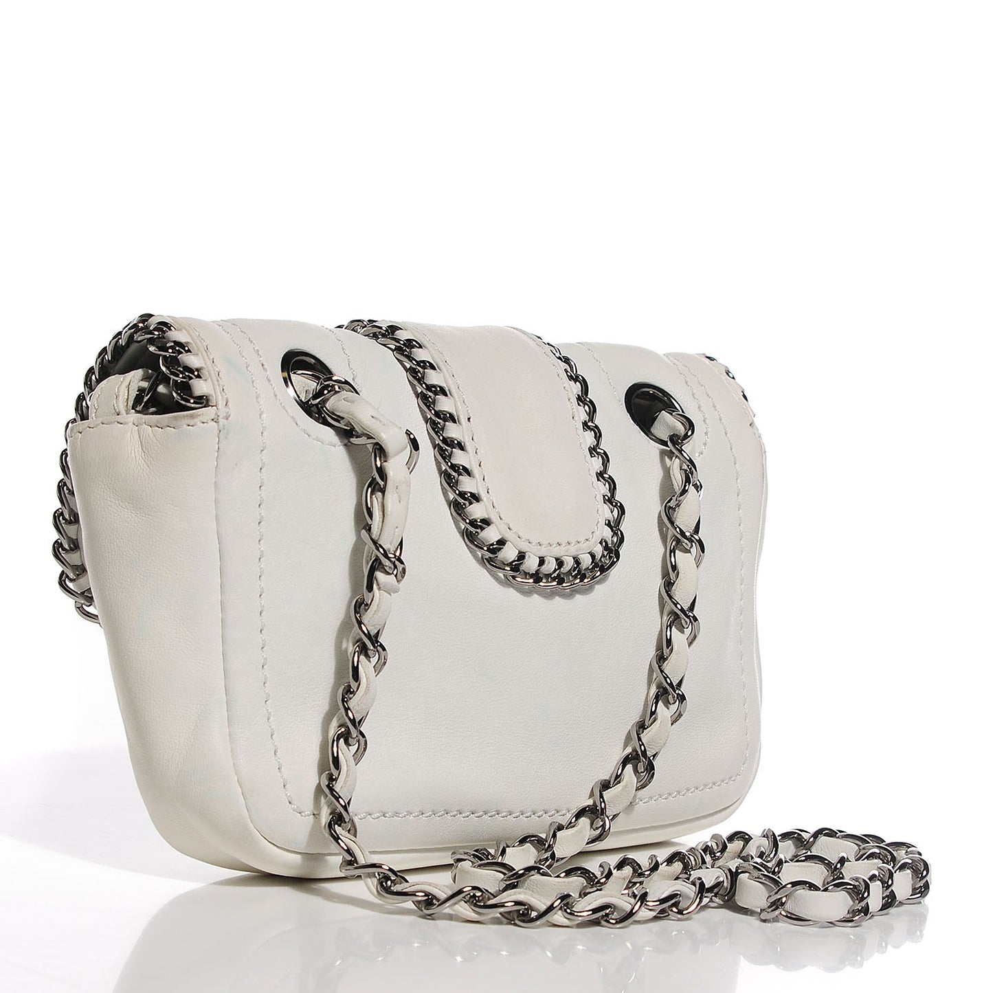 Lambskin Mini Madison Flap White