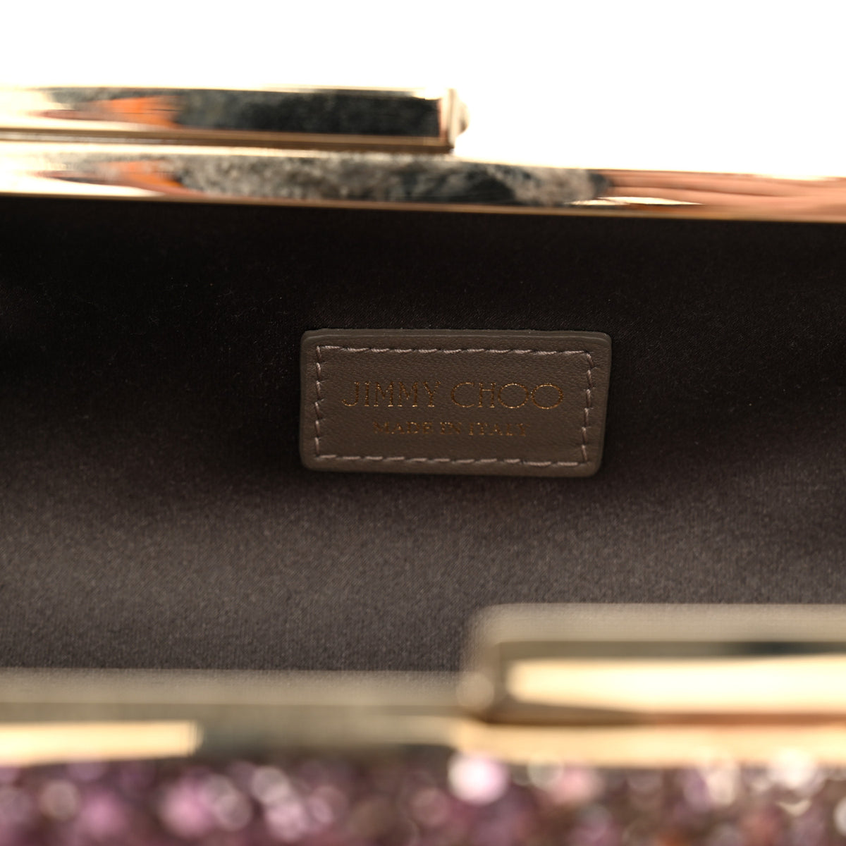 Jimmy Choo Coarse Glitter Trinket Clutch Pink Gold 5 of 10