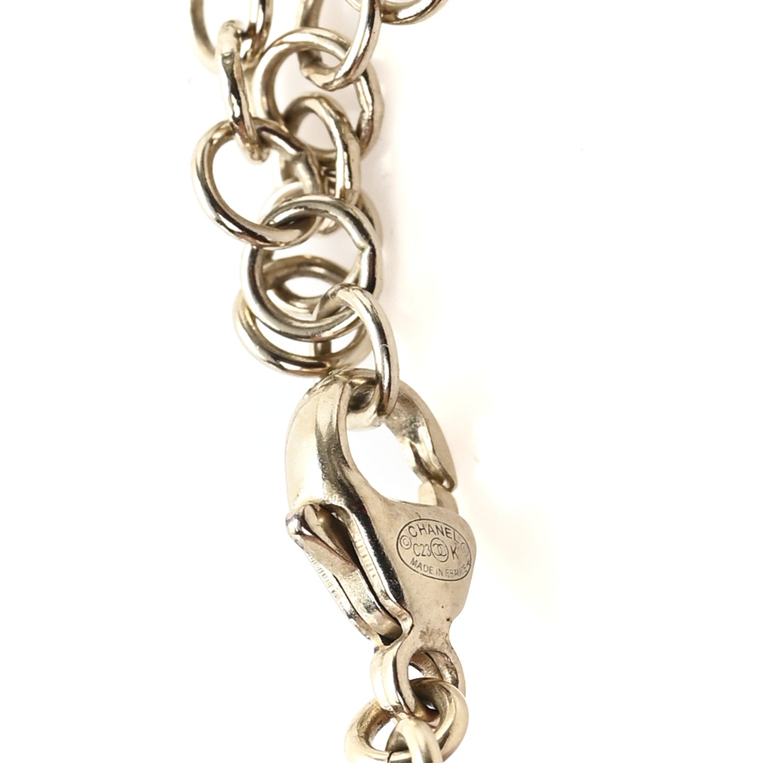 Chanel Crystal CC Flower Drop Necklace White 4 of 5