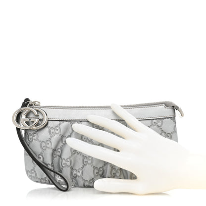 Gucci Guccissima New Britt Wristlet Silver 2 of 11