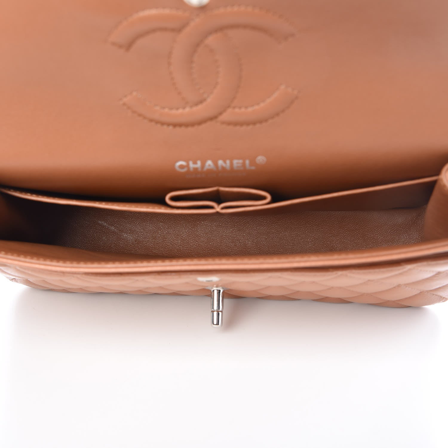 Chanel Caviar Quilted Medium Double Flap Light Brown 5 of 10