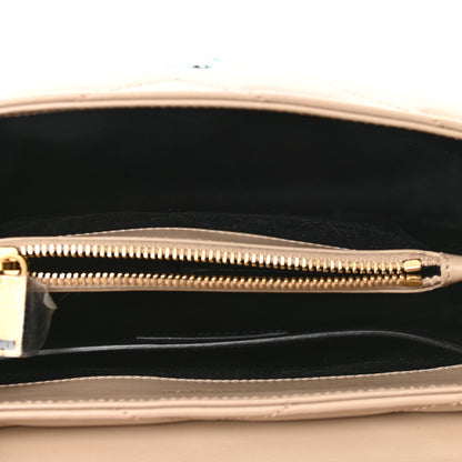 Saint Laurent Calfskin Y Quilted Monogram Small Loulou Chain Satchel Dark Beige 5 of 9