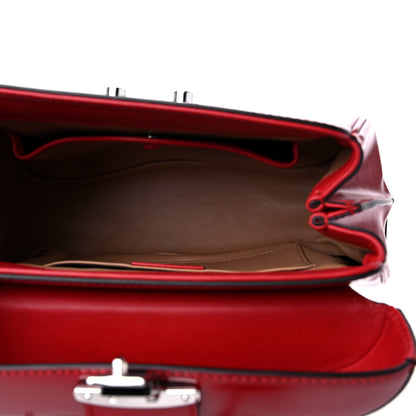 Gucci Regent Calfskin Bamboo Mini Lady Lock Top Handle Bag Hibiscus Red 5 of 13