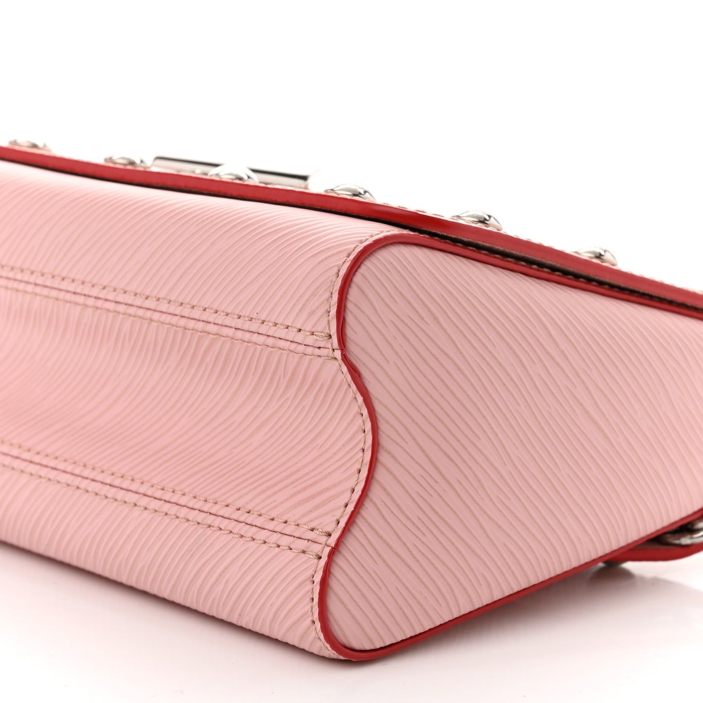 Epi Studded Twist Shoulder Bag PM Rose Ballerine