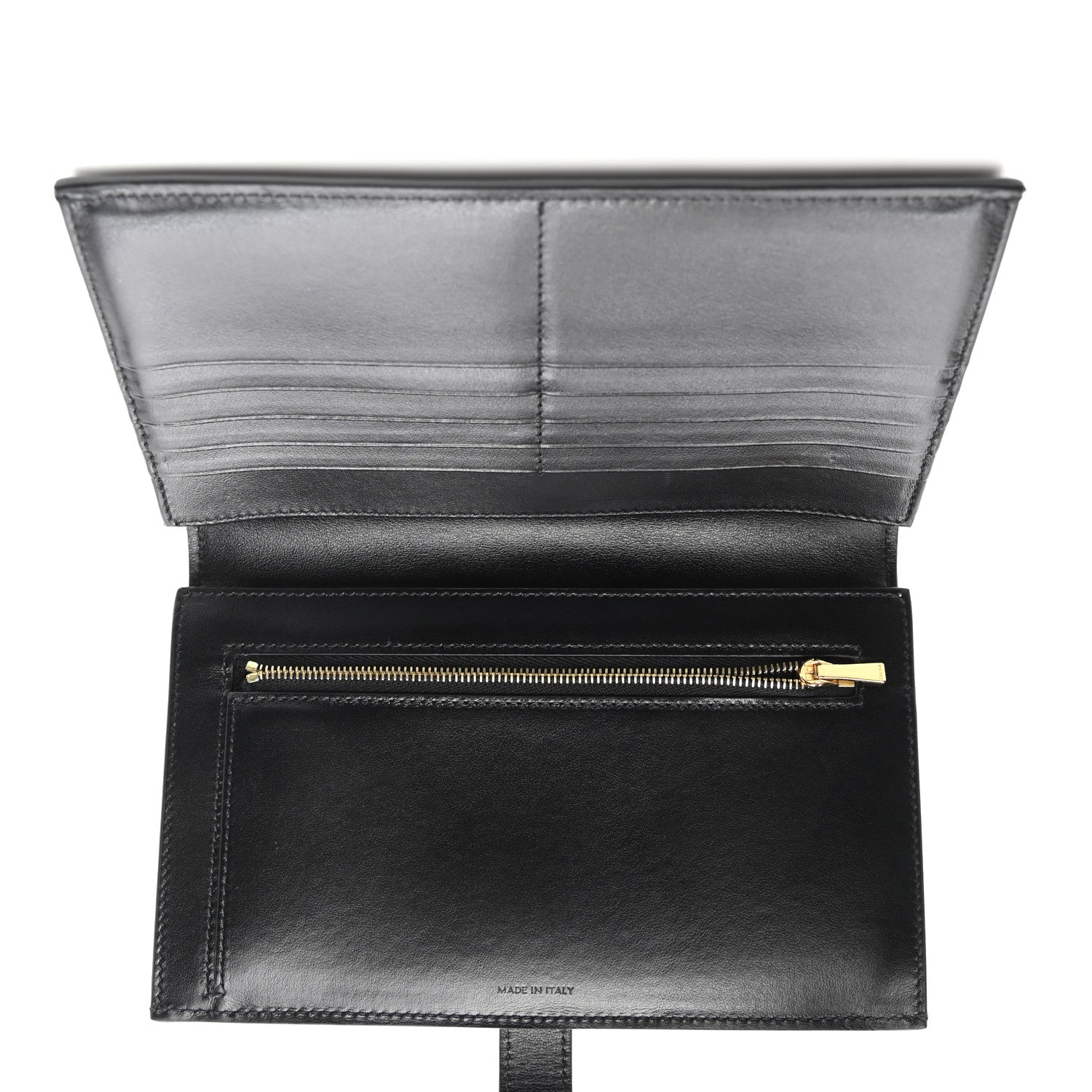 Celine Grained Calfskin Large Multifunction Strap Wallet Black 5 of 9