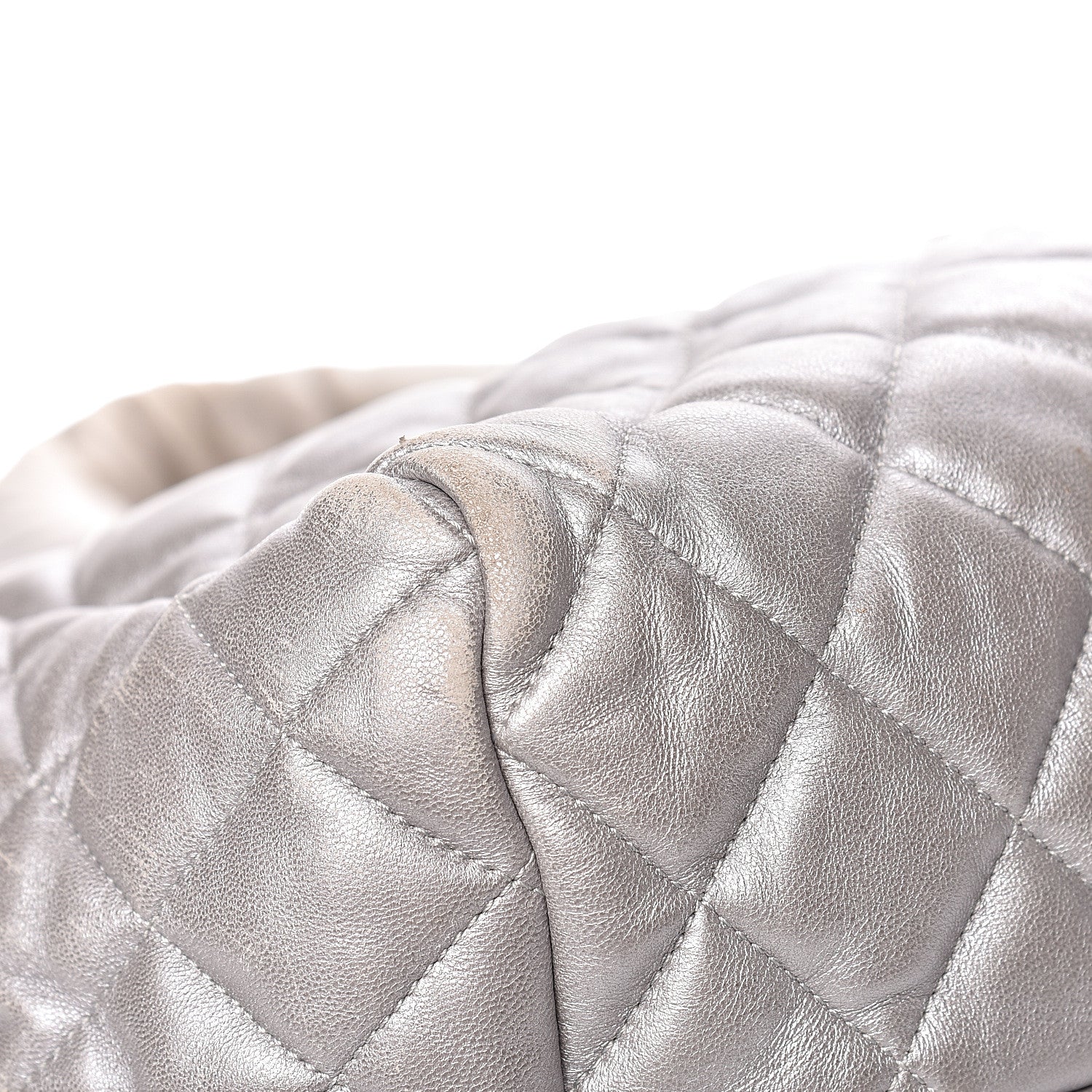 Chanel Metallic Lambskin Quilted Coco Cocoon Bowler Silver 11 of 17