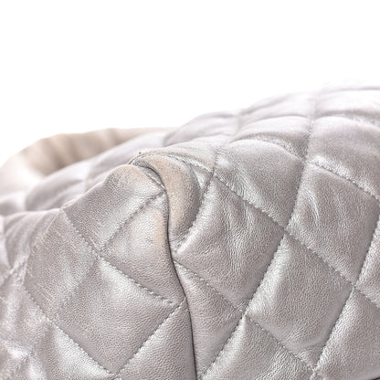 Chanel Metallic Lambskin Quilted Coco Cocoon Bowler Silver 11 of 17
