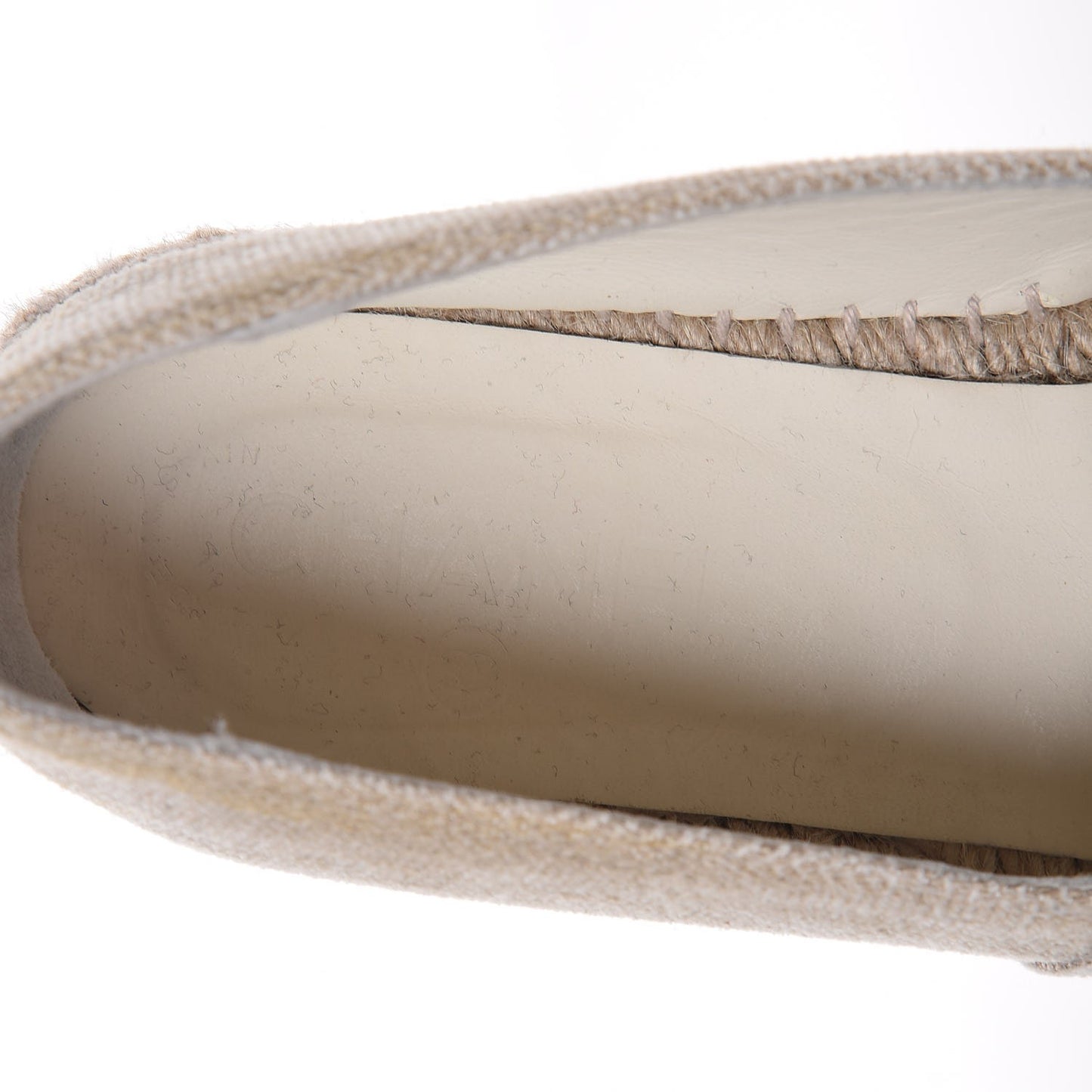 Linen Sequin CC Espadrilles 38 Beige Black