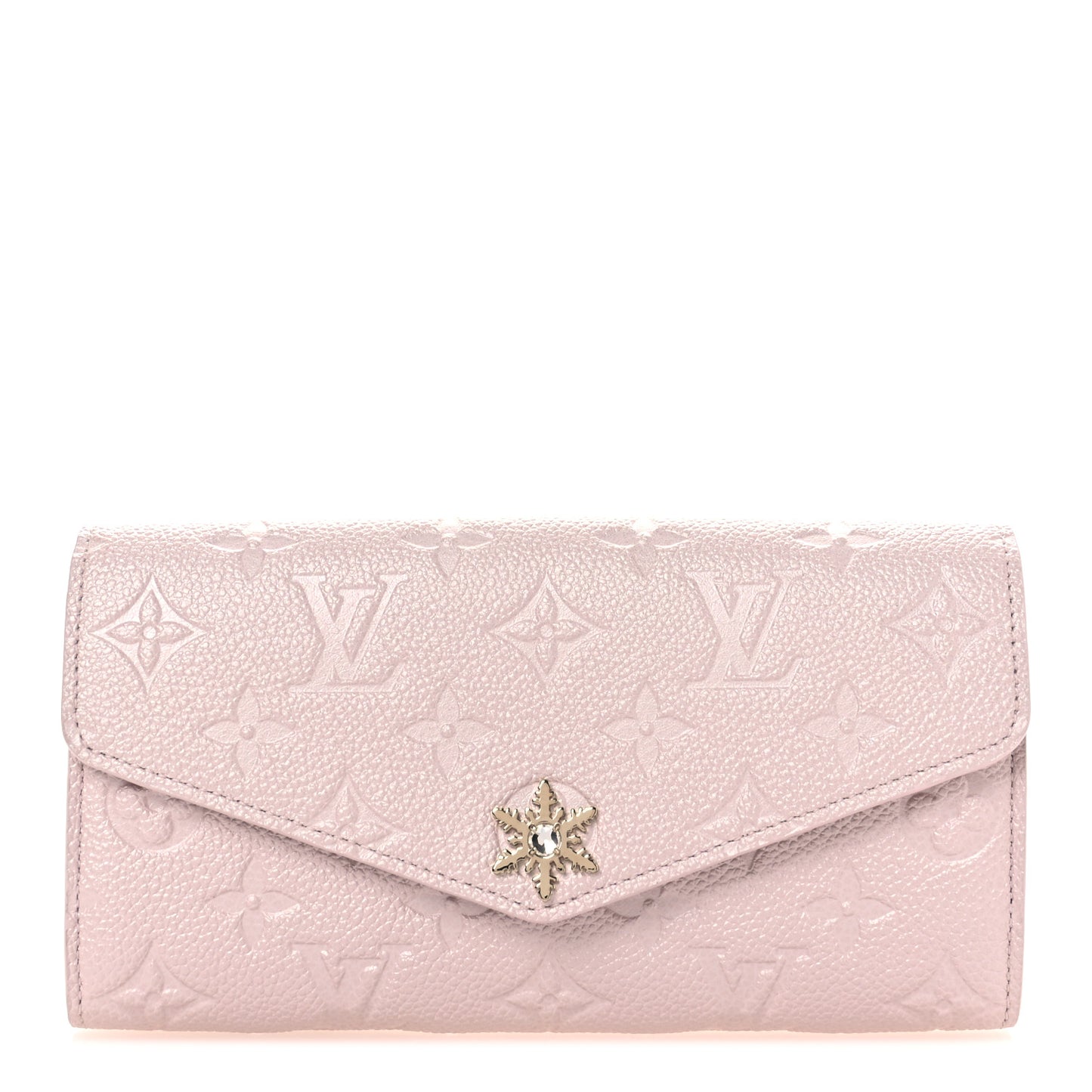 Metallic Empreinte Monogram Crystal Snowflake Sarah Wallet Pearly Lilac