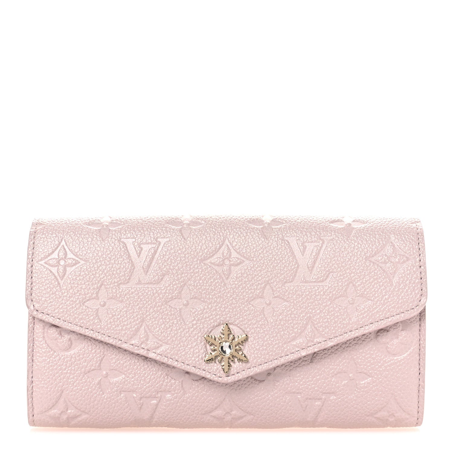 Louis Vuitton Metallic Empreinte Monogram Crystal Snowflake Sarah Wallet Pearly Lilac 1 of 7