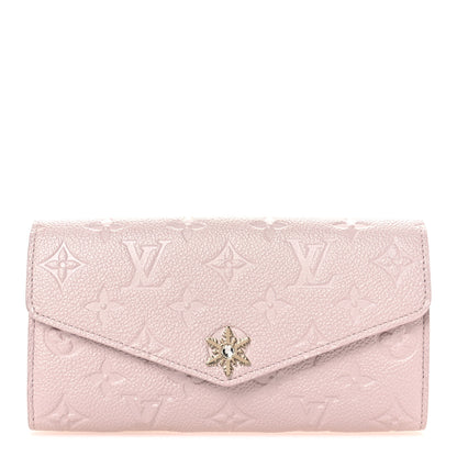 Louis Vuitton Metallic Empreinte Monogram Crystal Snowflake Sarah Wallet Pearly Lilac 1 of 7