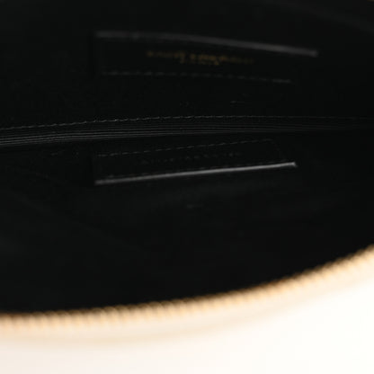 Saint Laurent Grain De Poudre Chevron Monogram Large Bill Pouch Blanc Vintage 5 of 11