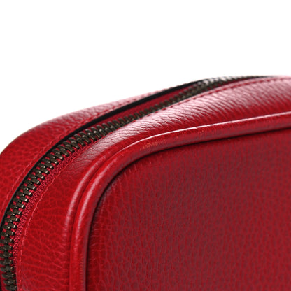 Gucci Grained Calfskin Logo Messenger Bag Hibiscus Red 11 of 13