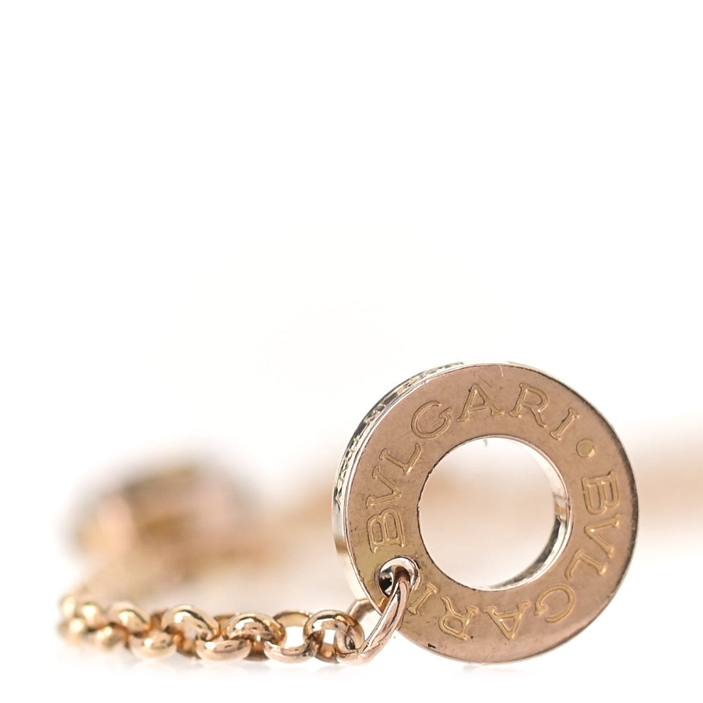 18K Rose Gold Mother of Pearl Bvlgari Bvlgari Engravable Bracelet SM