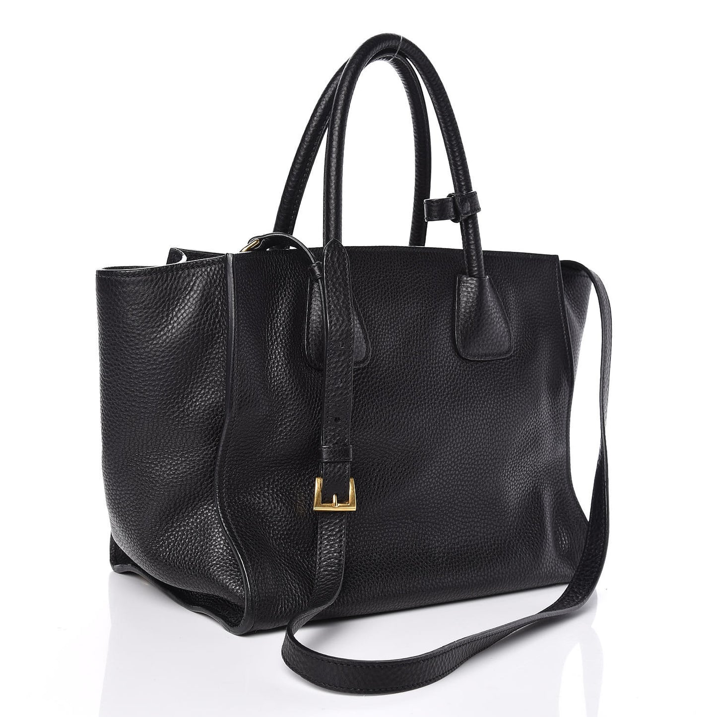 Vitello Phenix Shopping Tote Black
