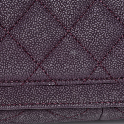 Chanel Washed Caviar Quilted Large Turn Around Ligne Flap Dark Purple 16 of 16