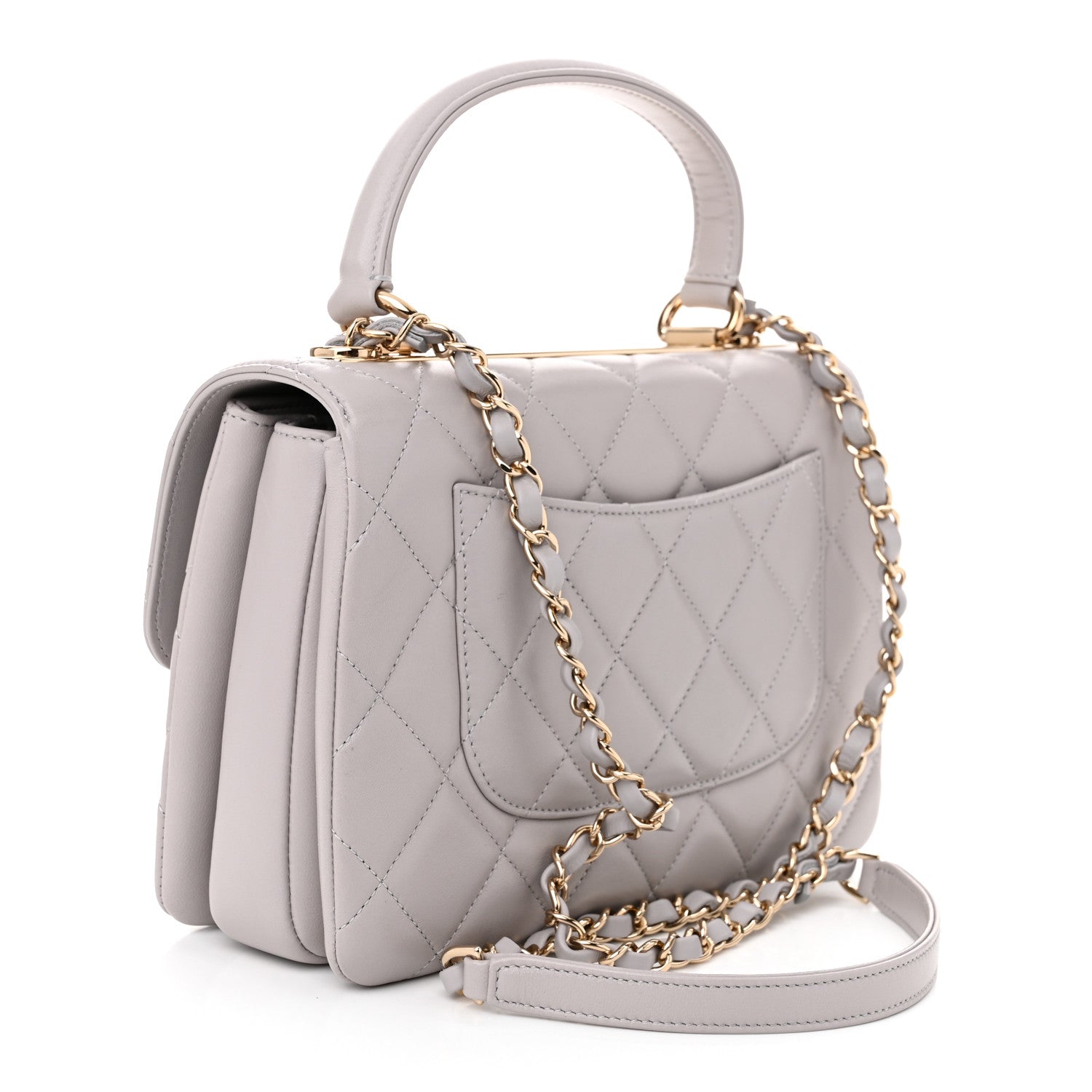 Chanel Lambskin Quilted Small Trendy CC Flap Dual Handle Bag Grey 3 of 11