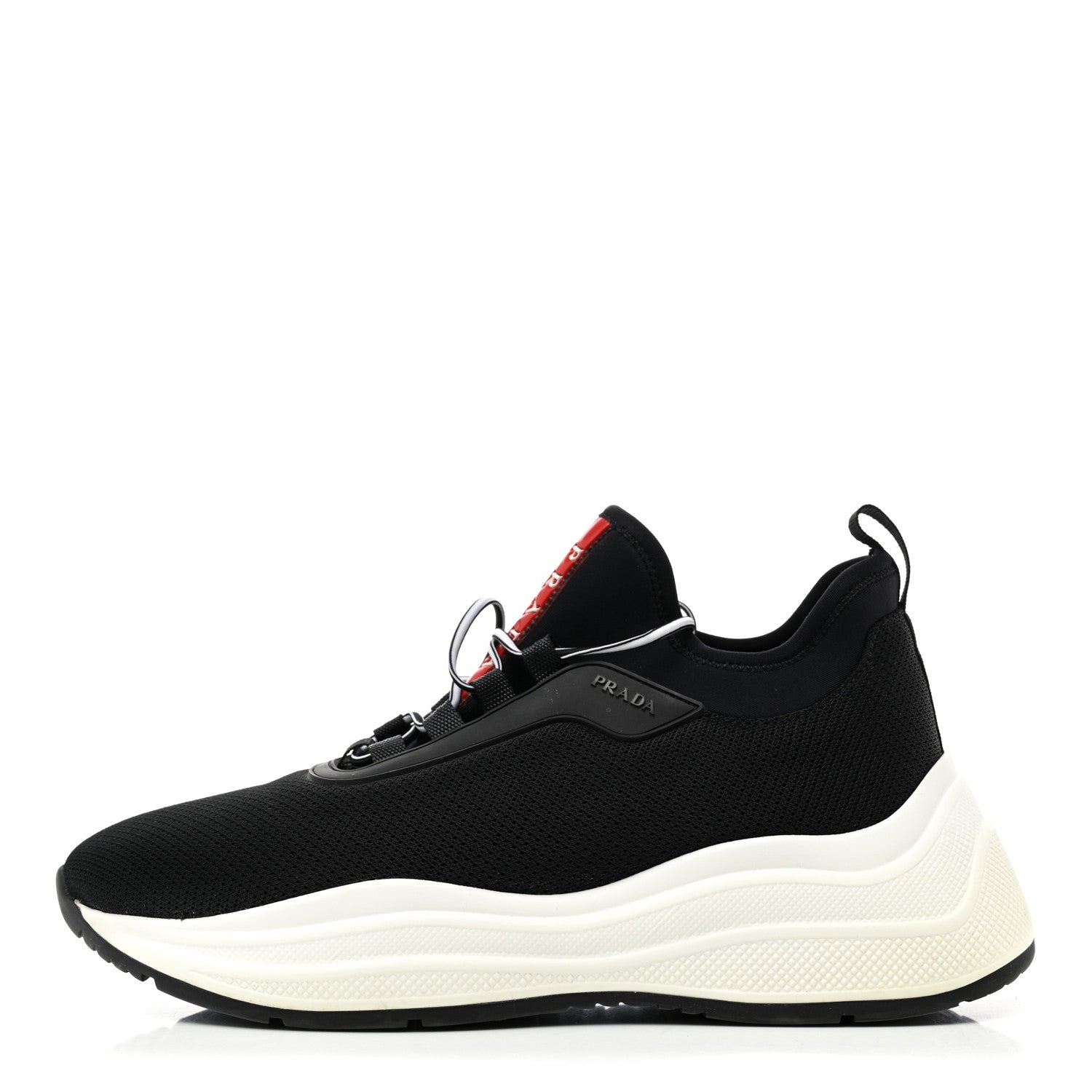 Prada Mesh Neoprene Womens America's Cup 45mm Sneakers 38 Black White 1 of 12