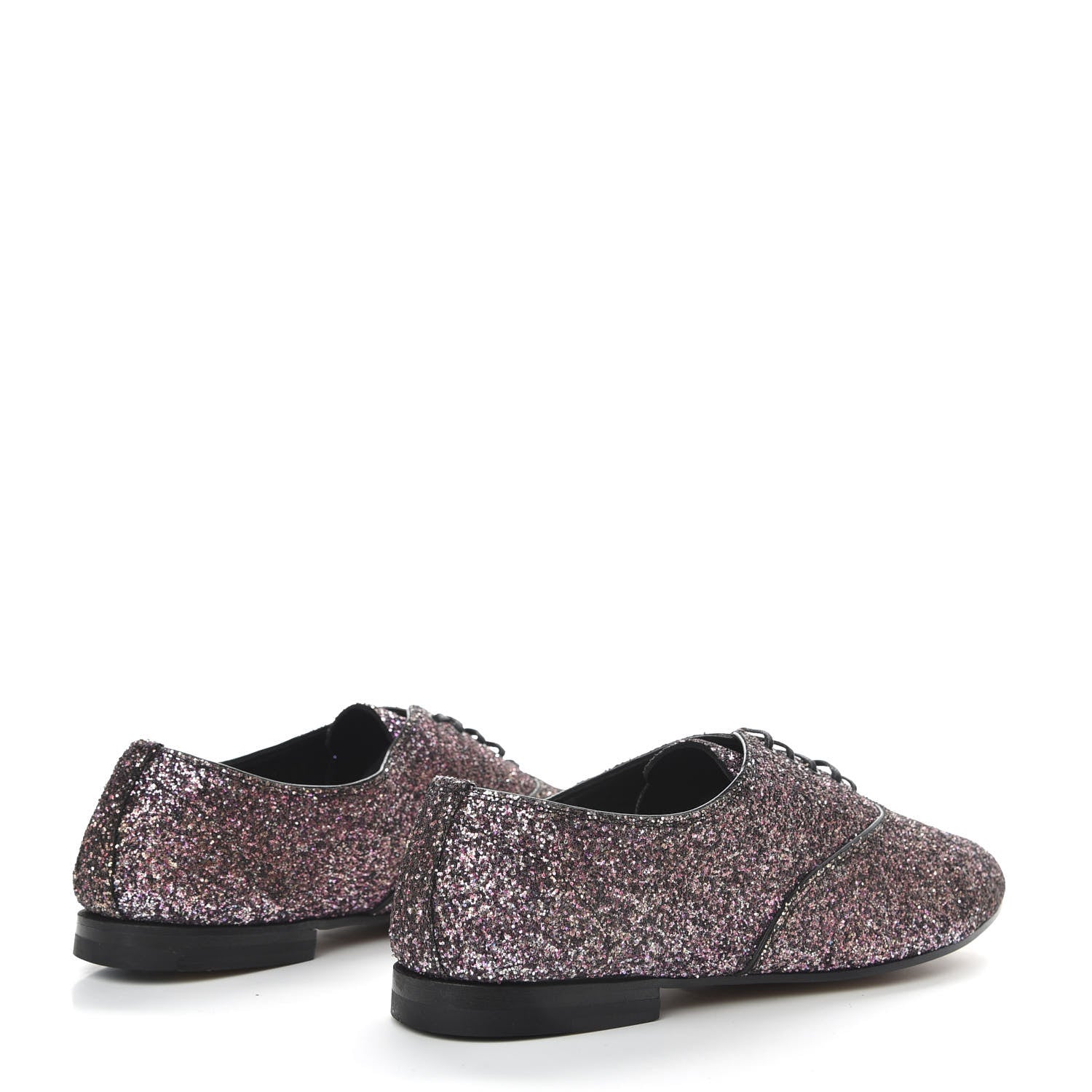 Saint Laurent Calfskin Glitter Oxfords 39 Pink 4 of 10