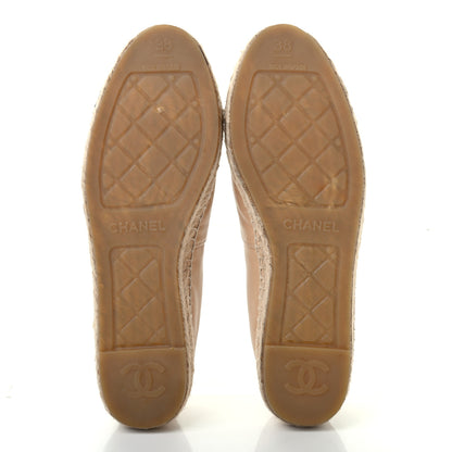 Chanel Lambskin CC Espadrilles 38 Beige Black 5 of 7