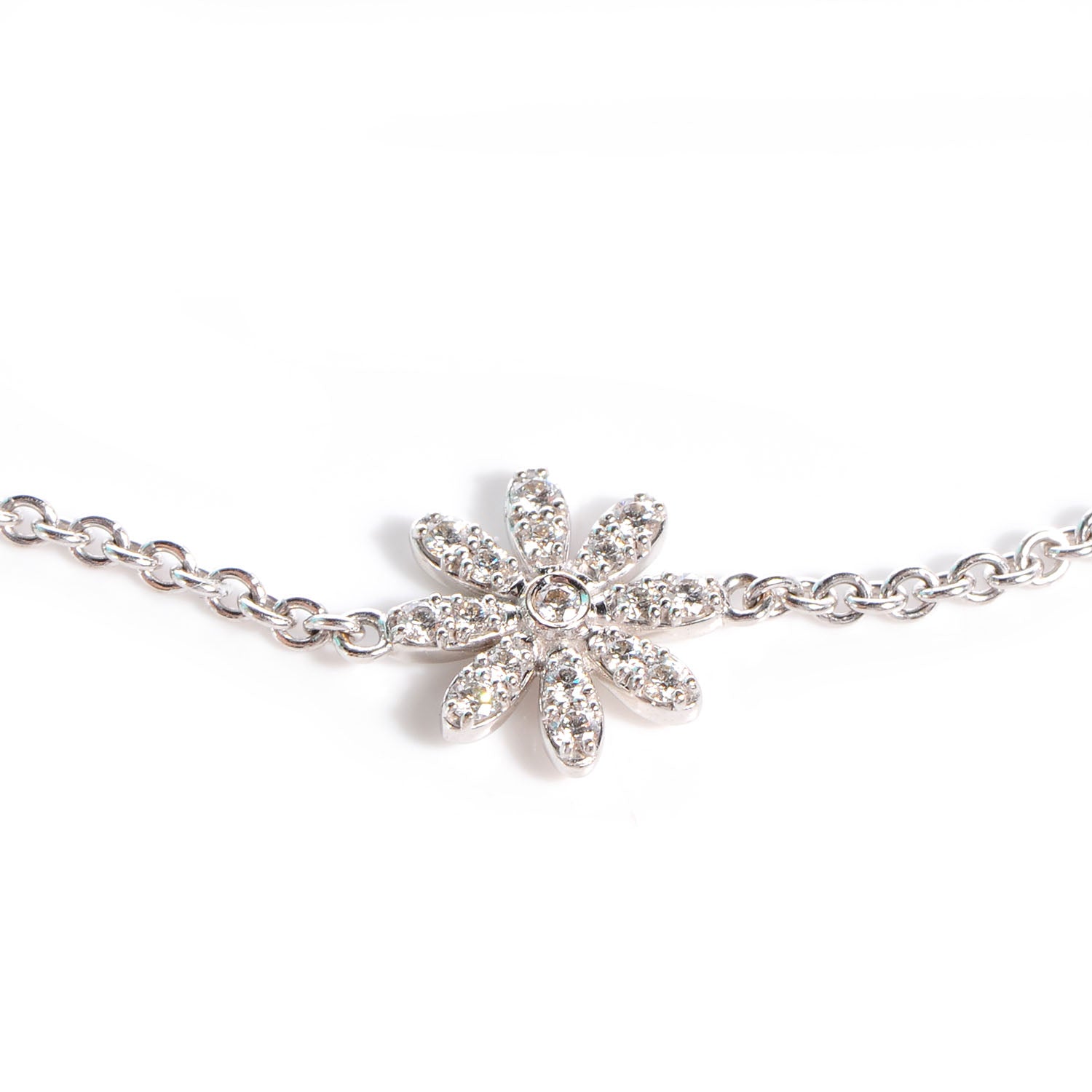 Tiffany Diamond 18K White Gold Enchant Garden Flower Bracelet 3 of 5