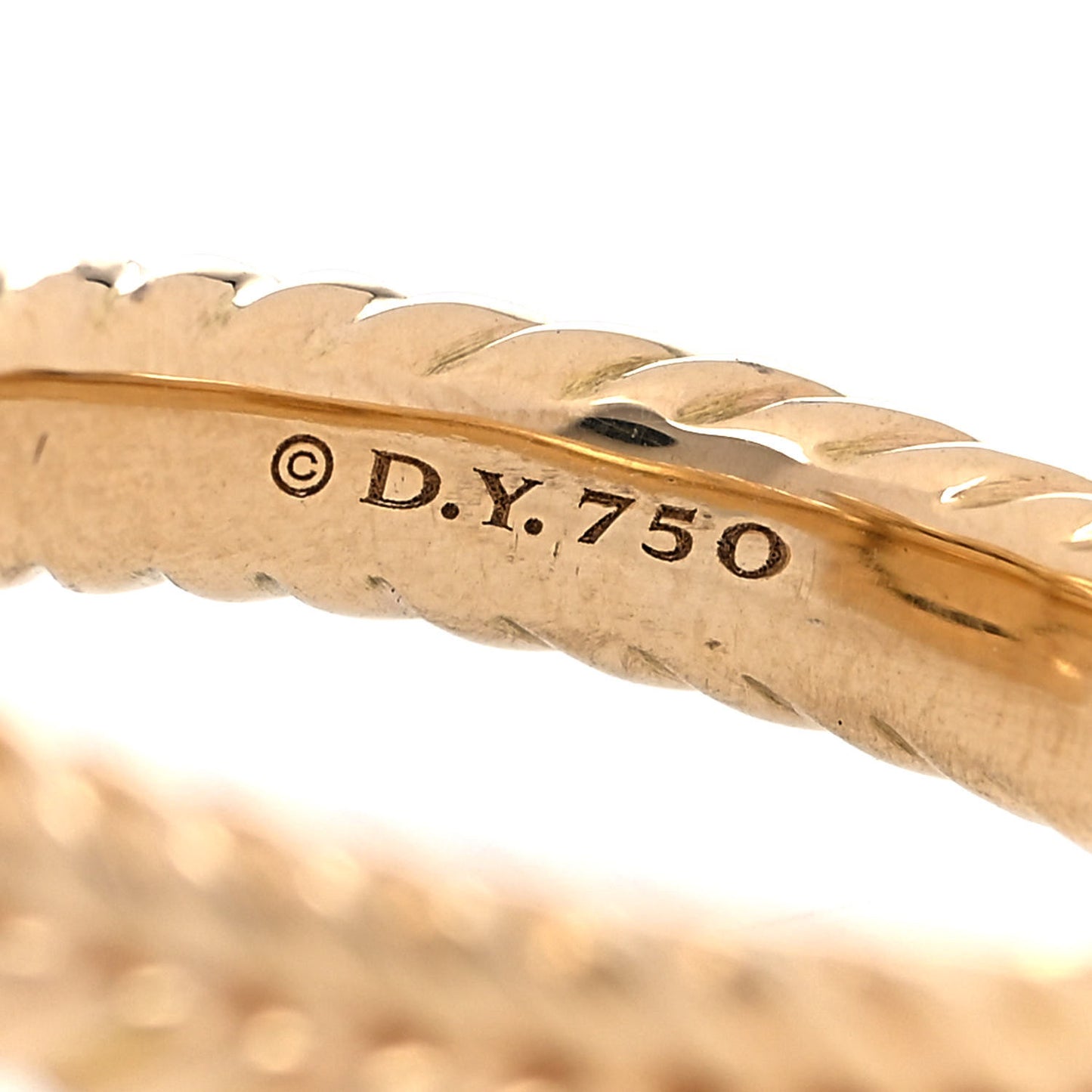 18K Yellow Gold Diamond 14mm Chatelaine Ring 54 7