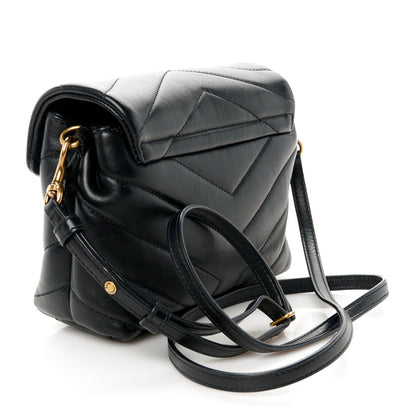 Saint Laurent Calfskin Y Quilted Monogram Toy Loulou Crossbody Bag Black 3 of 11