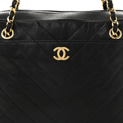 Chanel Caviar Chevron Quilted Camera Case Black 8 of 12