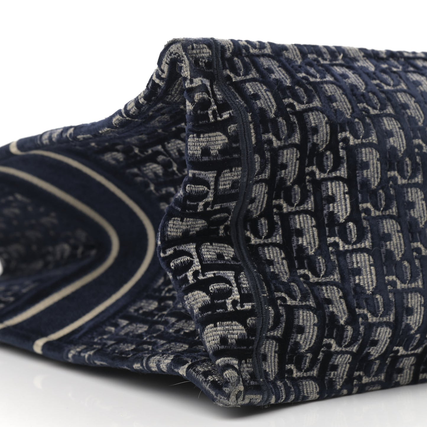 Oblique Velvet Book Tote Blue Multicolor