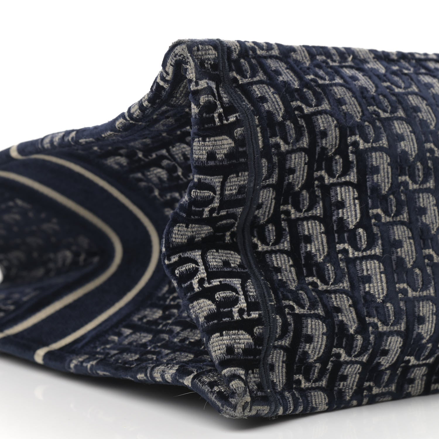 Christian Dior Oblique Velvet Book Tote Blue Multicolor 9 of 12