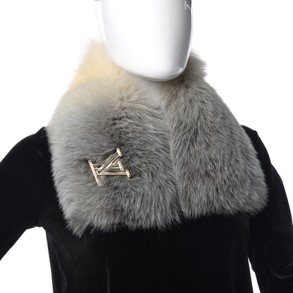 Louis Vuitton Nathalia Fox Fur Scarf Grey 2 of 5