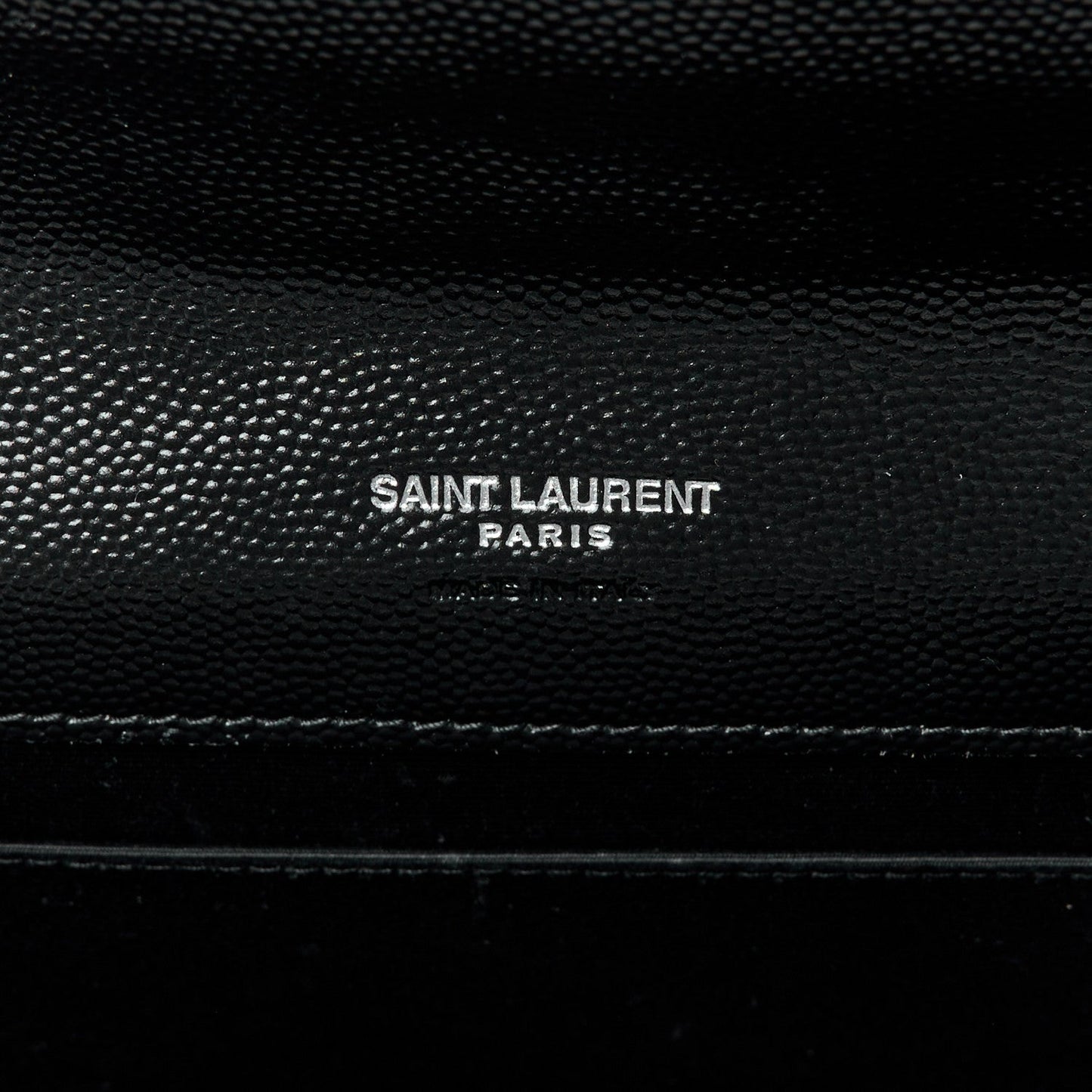 Grain De Poudre Matelasse Chevron Monogram Envelope Clutch Black
