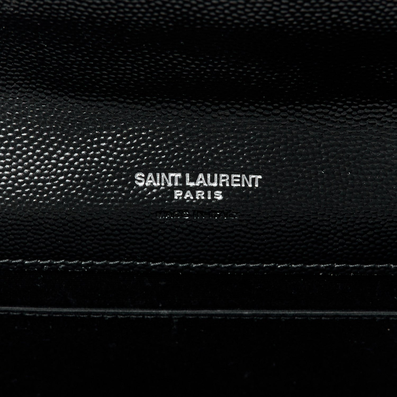 Saint Laurent Grain De Poudre Matelasse Chevron Monogram Envelope Clutch Black 6 of 8
