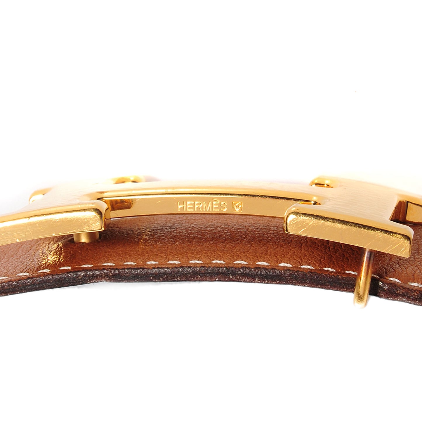 Taurillon Clemence Box Reversible 32mm Constance Martelee H Belt 85 Black Gold