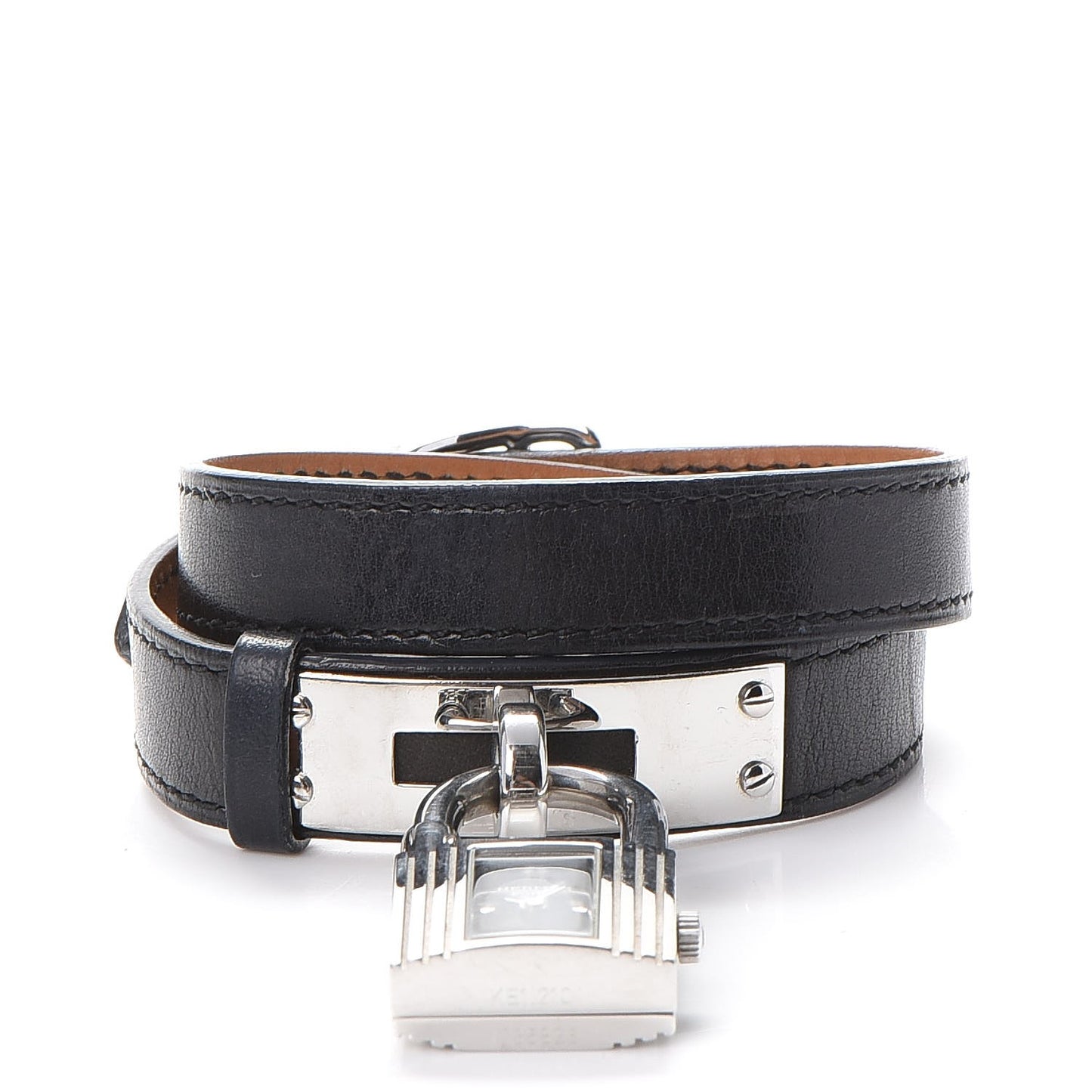 Stainless Steel Barenia 20mm Kelly Cadena Double Tour Quartz Watch Noir