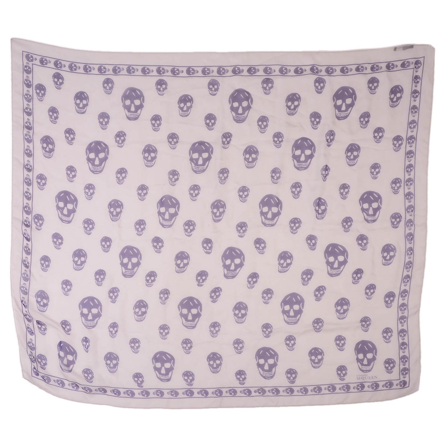 Silk Chiffon Skull Scarf Blue