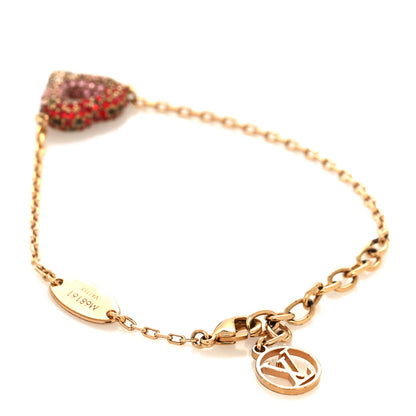 Louis Vuitton Swarovski LV and V Heart Strass Bracelet Rose Gold 3 of 9