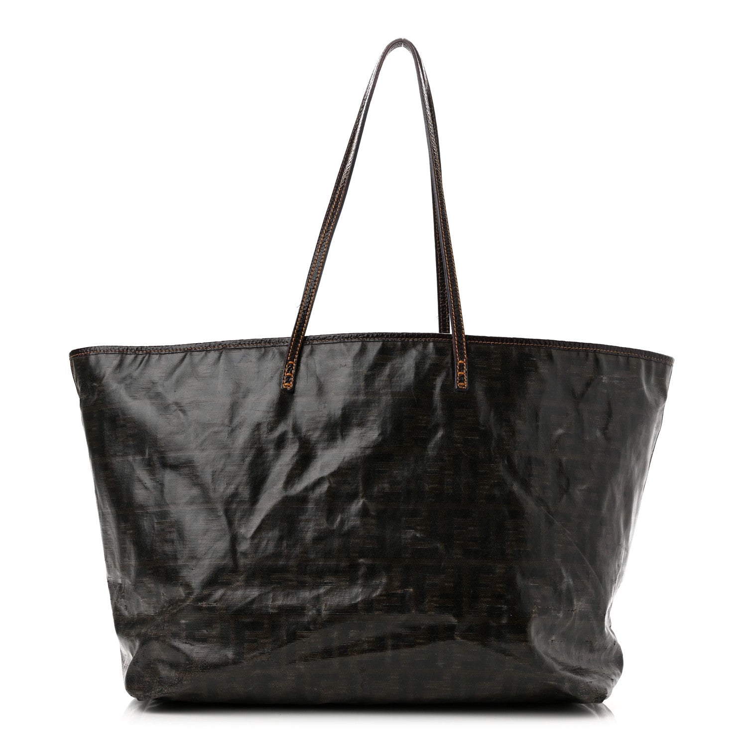 Fendi Zucca Spalmati Matrioska Large Roll Tote Tobacco Black 1 of 16